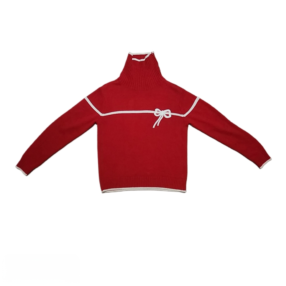 Liz Claiborne Red Gift Wrap Sweater Sz Sm - Picture 3 of 8